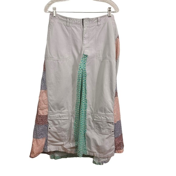 PS-3983 Periscope Women Patchwork Skirt 13 A Line Flare 70's Hippie Boho UpCycle - Picture 13 of 14